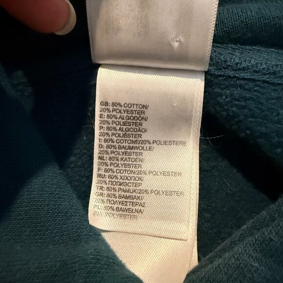 The North Face Women’s Teal Green Pullover Hoodie Logo Front Size M - Picture 6 of 8